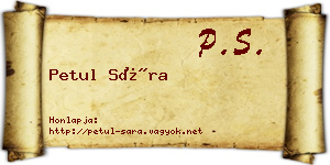 Petul Sára névjegykártya